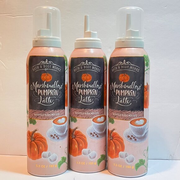 Bath & Body Works Marshmallow Pumpkin Latte Whipped Body Mousse x3